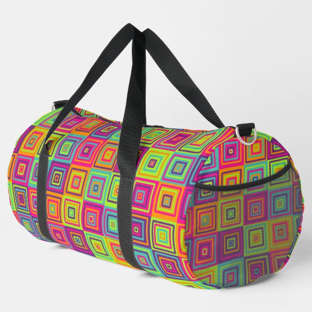 squares colorful pattern duffle bag (Right Corner)