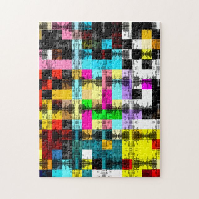Squares Geometric colorful abstract art  Jigsaw Puzzle (Vertical)