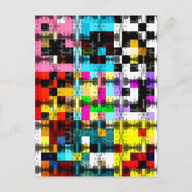 Squares Geometric colorful abstract art  Postcard (Front)