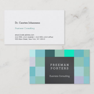 Squares green blueish classy business card