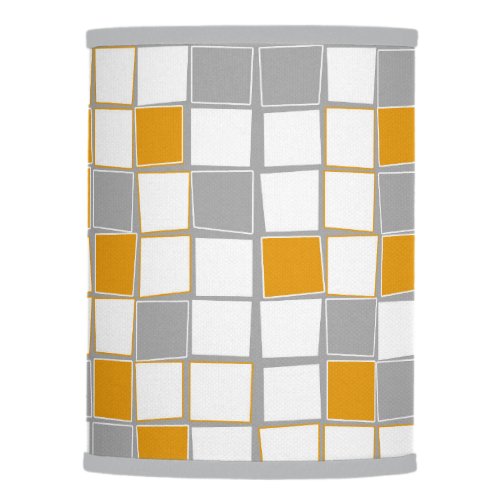Squares grey white mustard yellow modern lamp shade