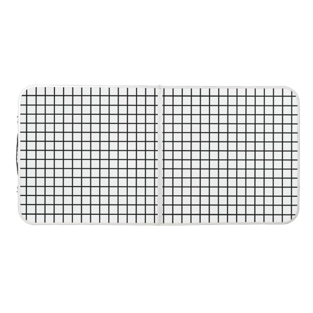 Squares Grid seamless pattern black + your ideas Beer Pong Table (Top)