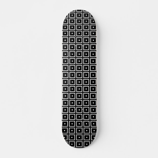 Squares II - Black and White Skateboard Deck (Front)