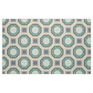 Squares & Octagon Shapes Geometric Pattern Fabric