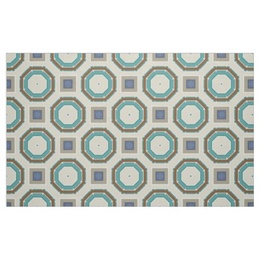 Squares & Octagon Shapes Geometric Pattern Fabric