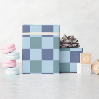 Squares of Blue Wrapping Paper