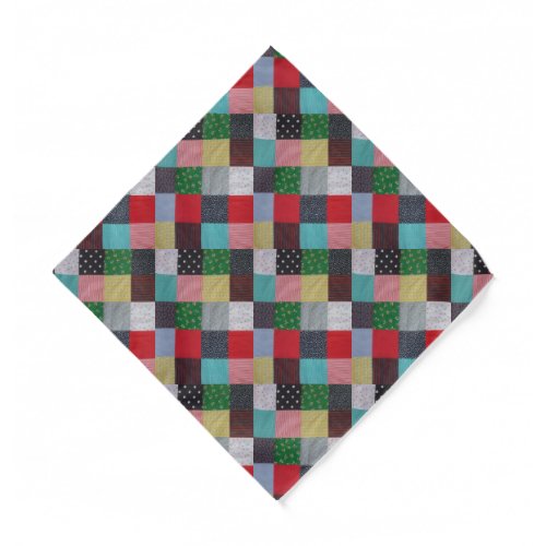 squares of colorful vintage fabric patchwork bandana