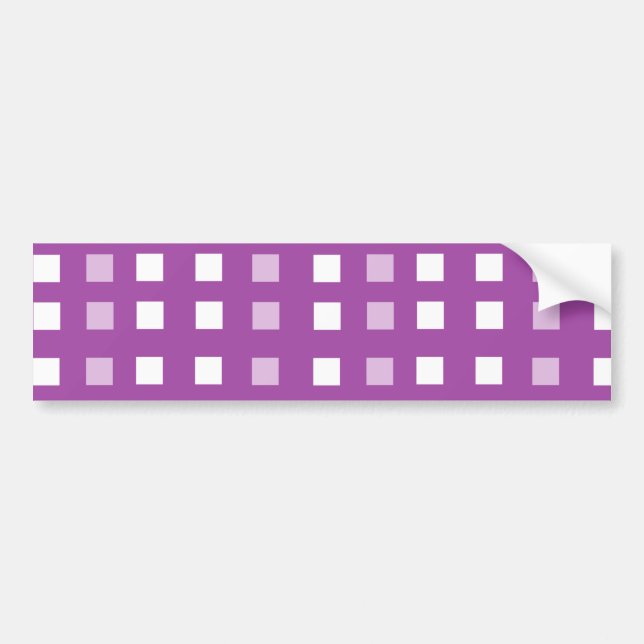 Squares on purple patterned bumper sticker (Front)