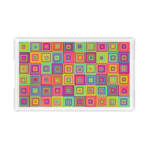 Squares Pattern Acrylic Tray