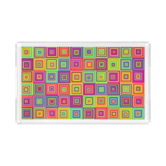 Squares Pattern Acrylic Tray (Front)
