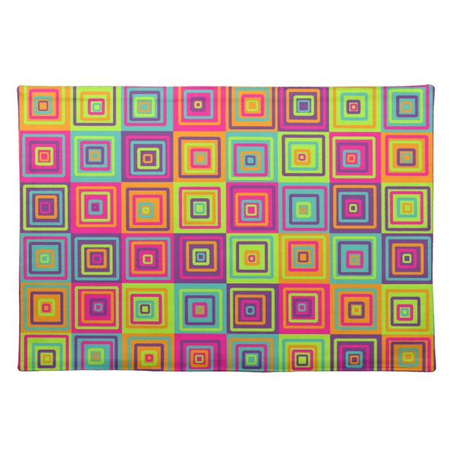 Squares Pattern Cloth Placemat (Front)