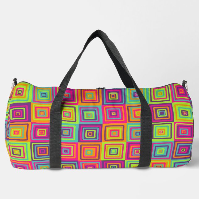 Squares Pattern Duffle Bag (Front)