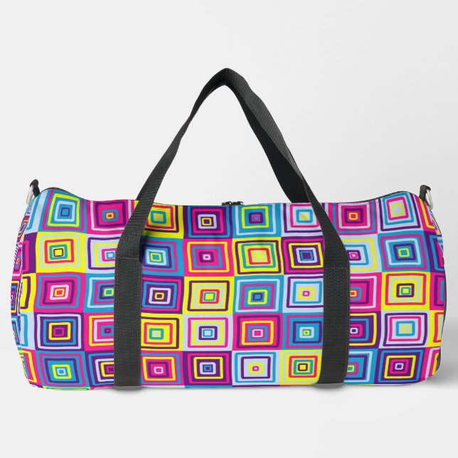 Squares Pattern Duffle Bag (Front)