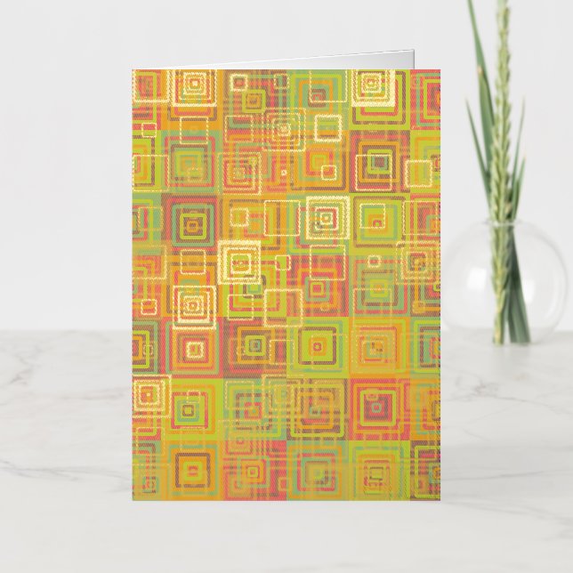 Squares Pattern Foil Greeting Card (Front)