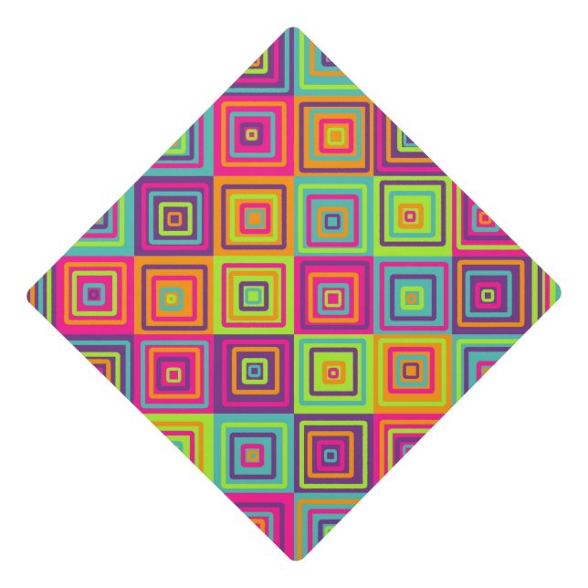 Squares Pattern Graduation Cap Topper (Front)
