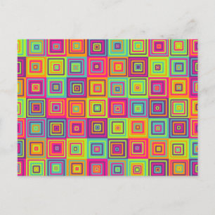Squares Pattern Holiday Postcard