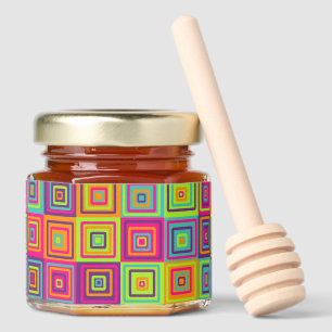 Squares Pattern Honey Jar Favors