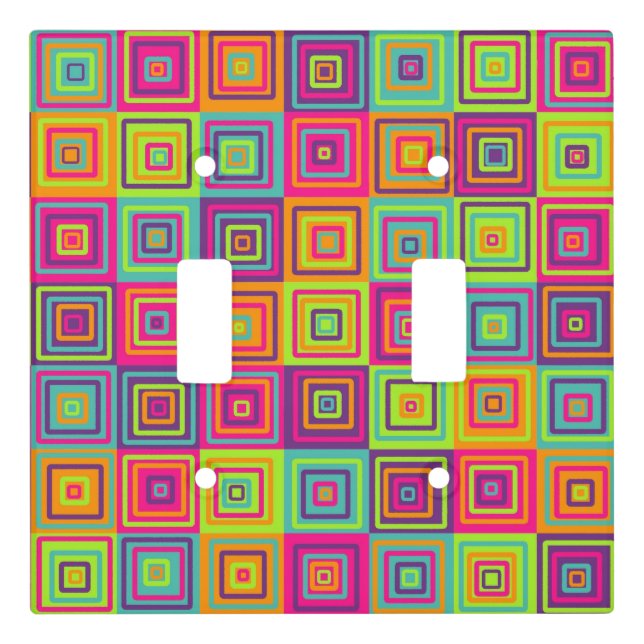 Squares Pattern Light Switch Cover (Front)