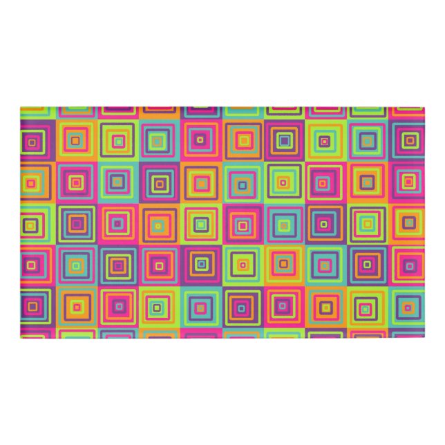 Squares Pattern Name Tag (Front)