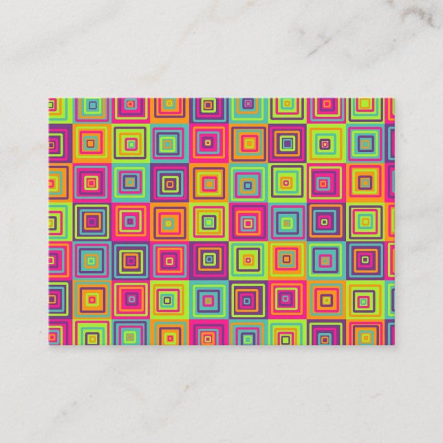 Squares Pattern Place Card (Front)
