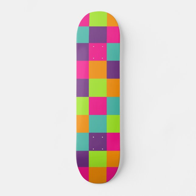 Squares Pattern Skateboard Deck (Front)