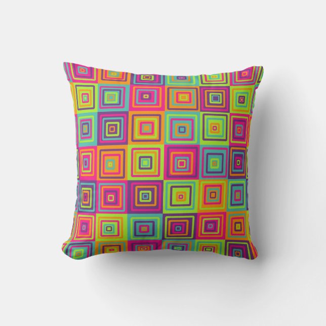 Squares Pattern Throw Pillow (Front)
