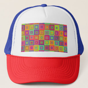 Squares Pattern Trucker Hat