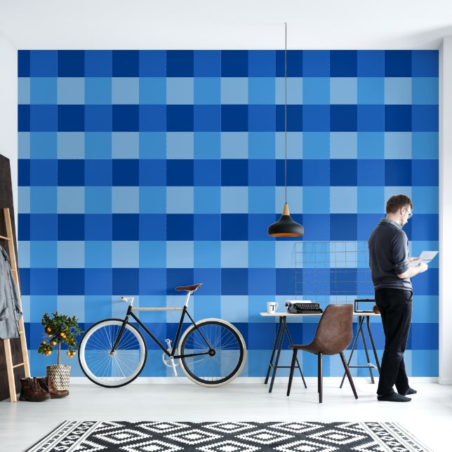Squares pattern wallpaper  (Living Room)