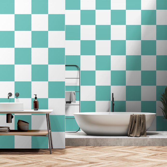 Squares pattern wallpaper  (Bathroom)