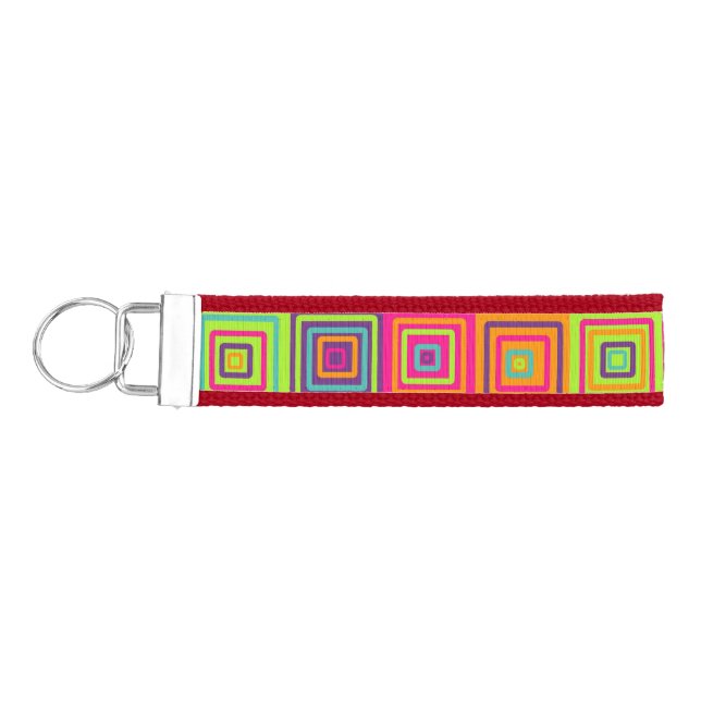 Squares Pattern Wrist Keychain (Keys on Left)