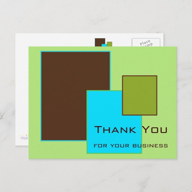 Squares Thank You Postcard (Front/Back)