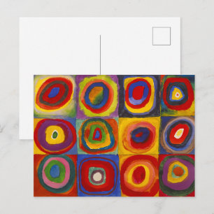 Squares w Concentric Circles   Kandinsky   Postcard