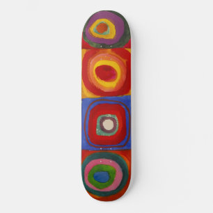 Squares w Concentric Circles Kandinsky Skateboard