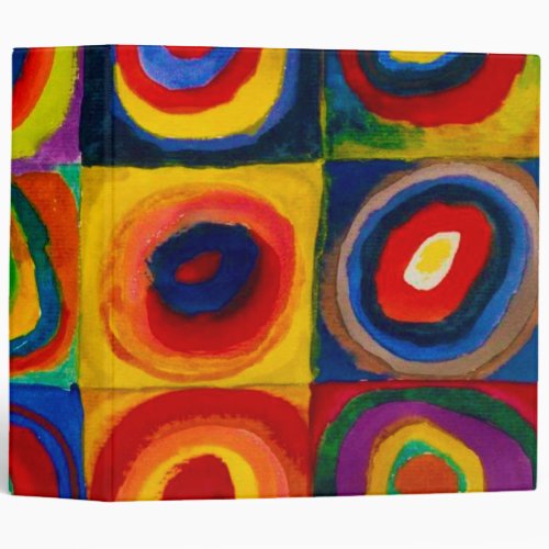 Squares with Circles Abstract Wassily Kandinsky 3 Ring Binder