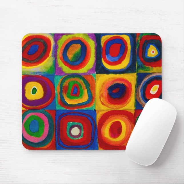 Squares with Circles, Abstract, Wassily Kandinsky Mouse Pad (With Mouse)