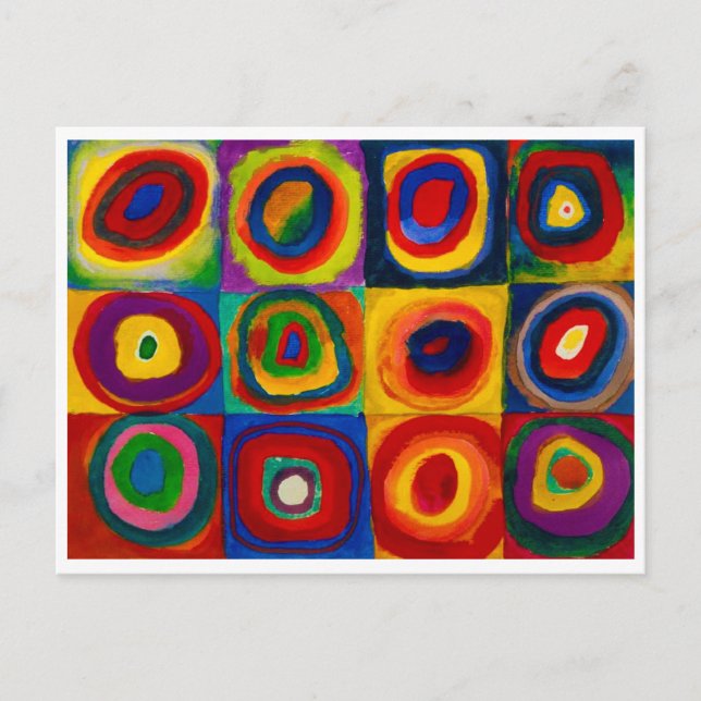 Squares with Circles, Abstract, Wassily Kandinsky Postcard (Front)