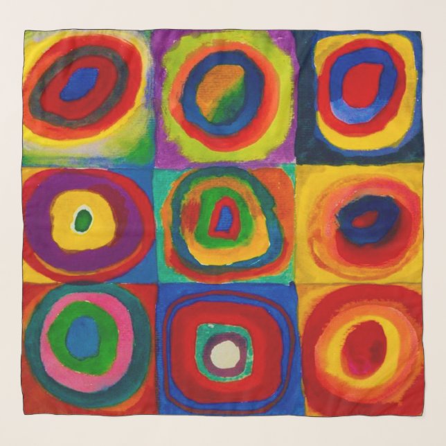 Squares with Circles, Abstract, Wassily Kandinsky Scarf (Front)