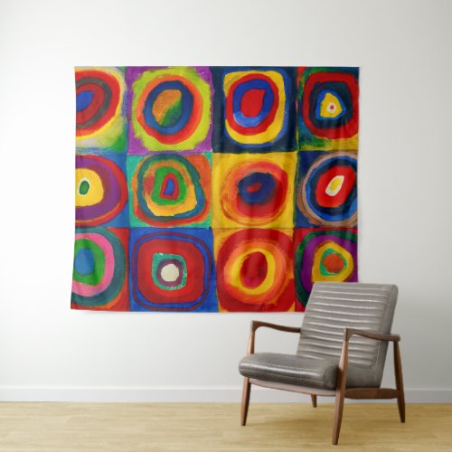 Squares with Circles Abstract Wassily Kandinsky Tapestry