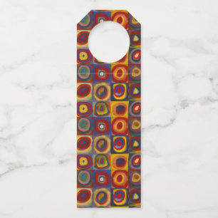 Squares With Concentric Circles Bottle Hanger Tag