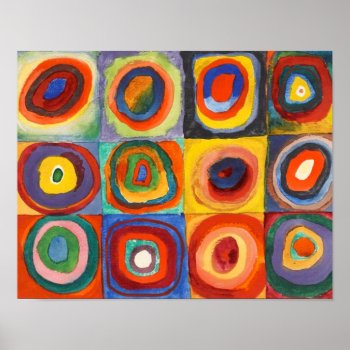 Squares With Concentric Circles By Kandinsky Poster by GalleryGreats at Zazzle