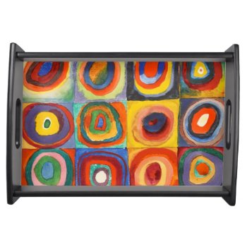 Squares With Concentric Circles By Kandinsky Serving Tray by GalleryGreats at Zazzle