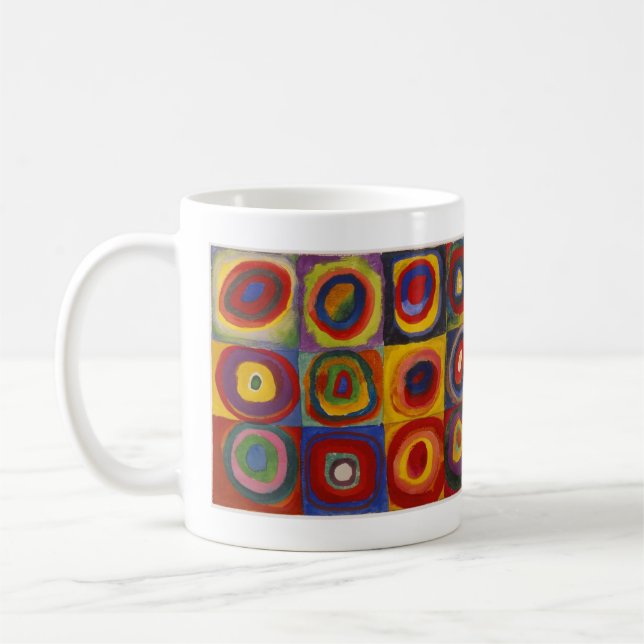 Squares With Concentric Circles Coffee Mug (Left)