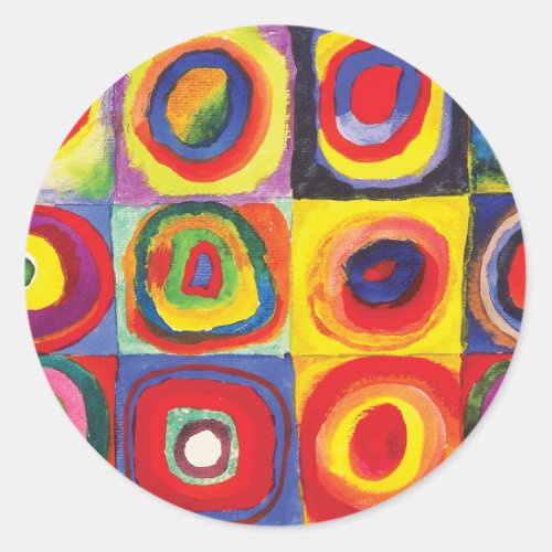 Squares with Concentric Circles Hiroaki Takahashi Classic Round Sticker