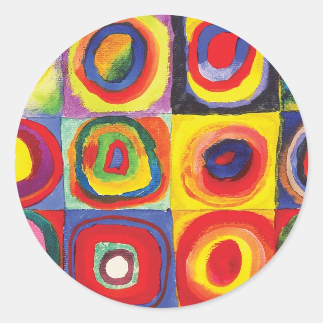 Squares with Concentric Circles Hiroaki Takahashi Classic Round Sticker (Front)