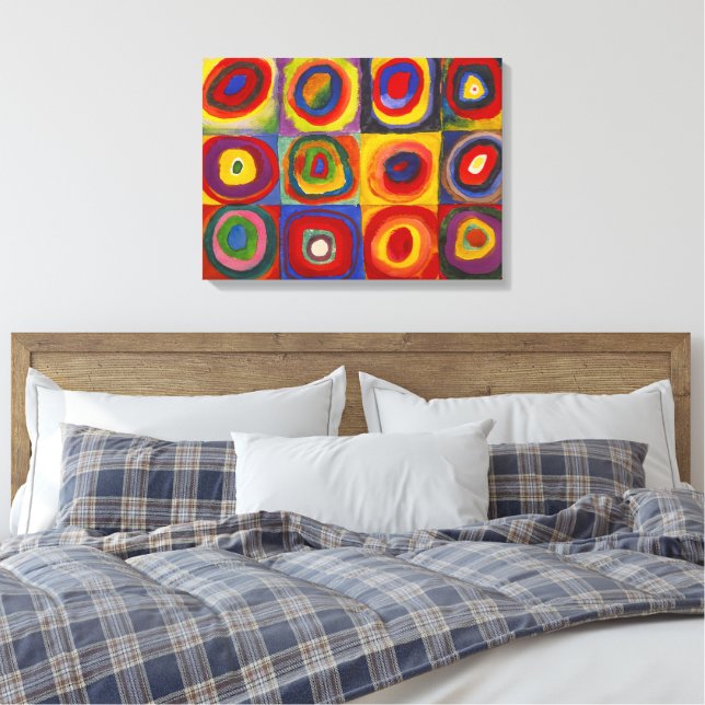 Squares with Concentric Circles | Kandinsky | Canvas Print (Insitu(Bedroom))