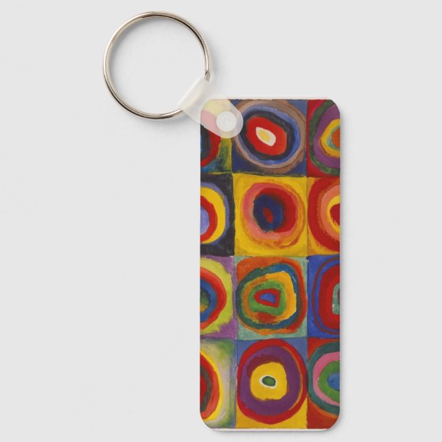 Squares With Concentric Circles Keychain (Front)