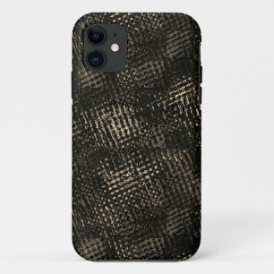 Squares with crossed scratches or dark brown cubes iPhone 11 case
