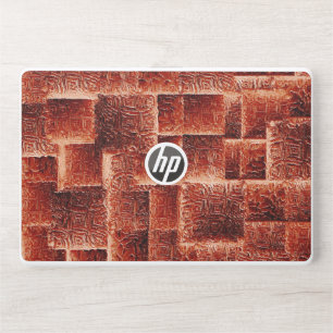 Squares with dark and light red wall texture HP laptop skin