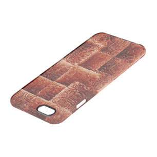 Squares with dark and light red wall texture clear iPhone 6/6S case