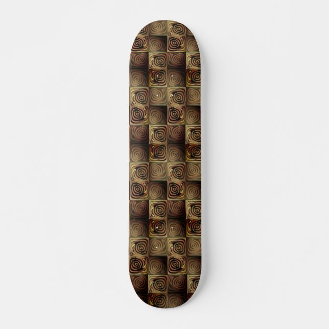 Squares with round shapes simulating wooded relief skateboard (Front)